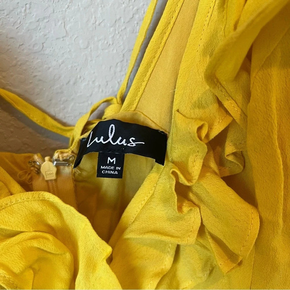 NWT lulus Carmela Yellow Ruffled Mini Dress - Picture 6 of 8